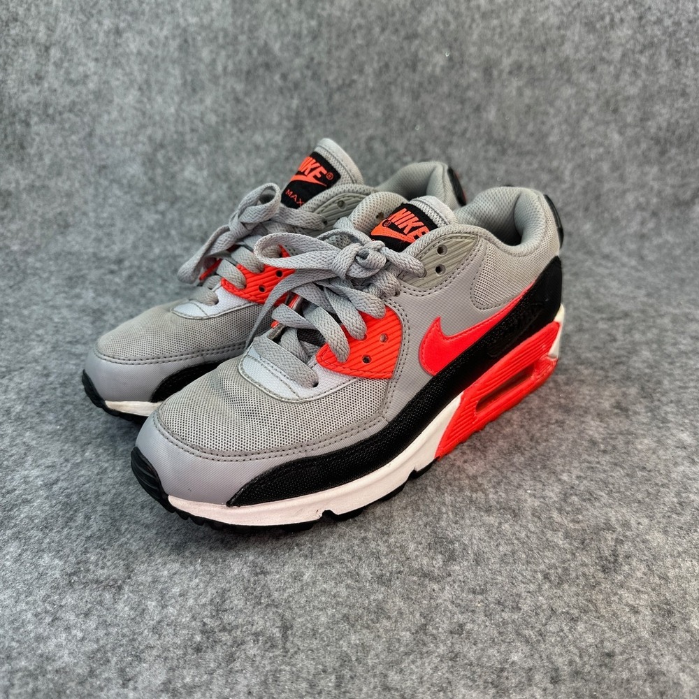 Nike Air Max 90 Wolf Grey Bright Crimson Black 616730-014 Womens Size 6.5 - Picture 2 of 11